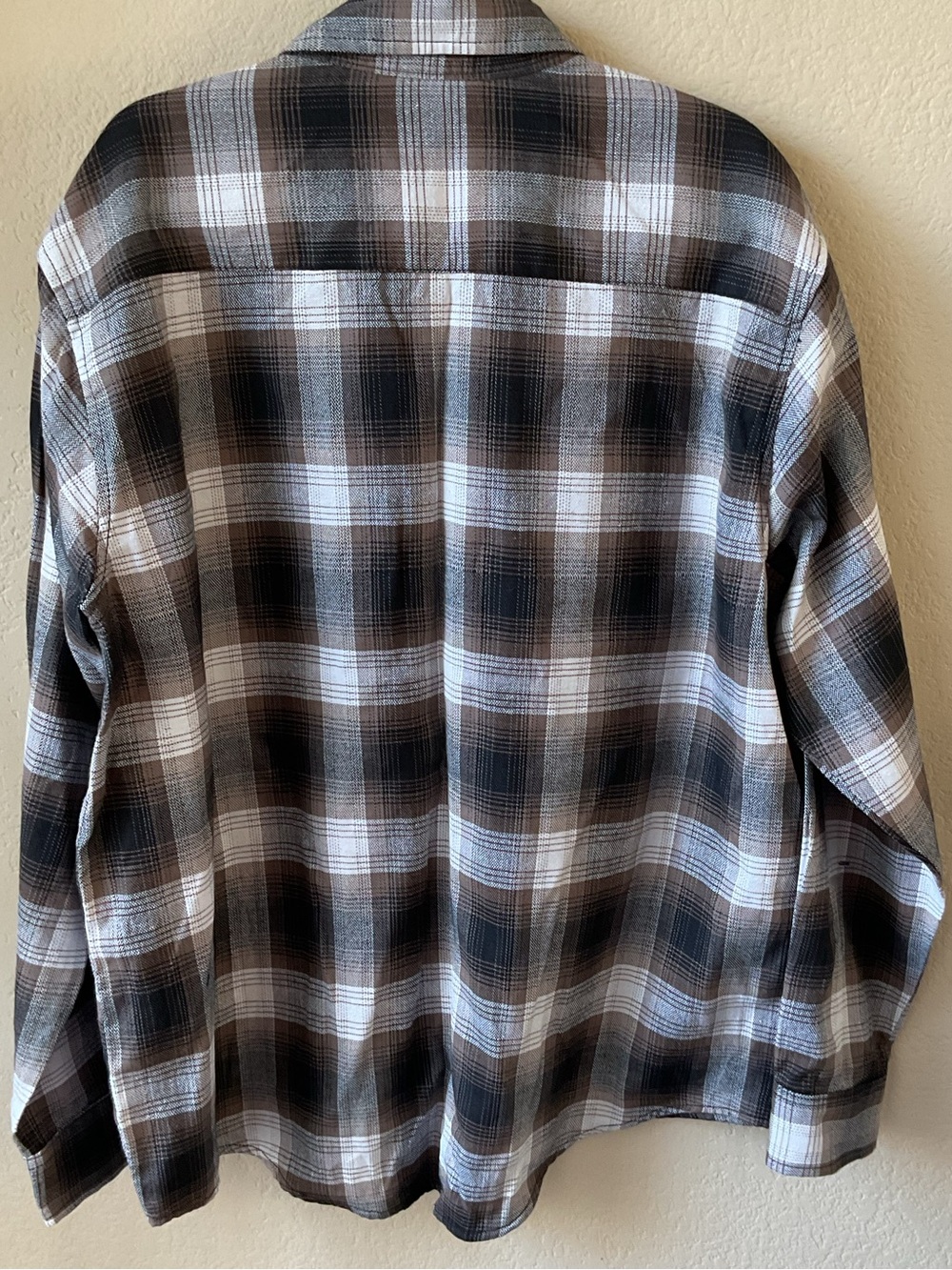 American Outlaw Gear Flannel Shirt 2XL Brown Black Plaid Biker Button Up - Picture 5 of 5